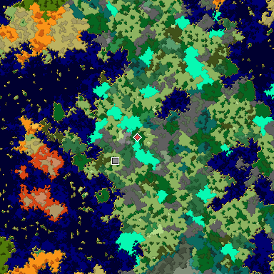 Map of Bedrock seed 359867674 around the world origin