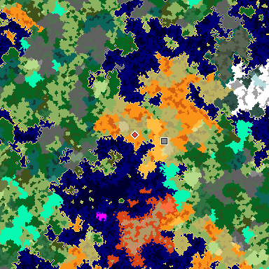 Map of Bedrock seed -223709880 around the world origin