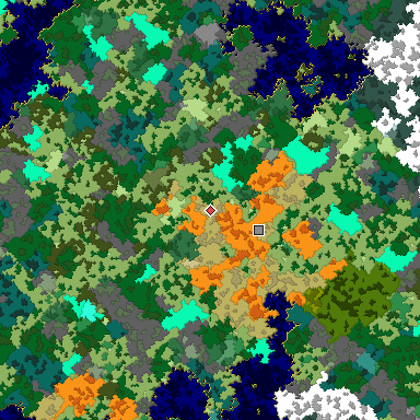 Map of Bedrock seed 1609720289 around the world origin