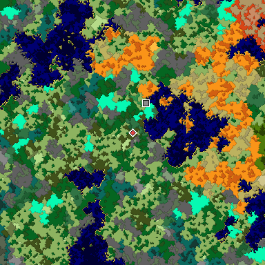 Map of Bedrock seed -251073973 around the world origin