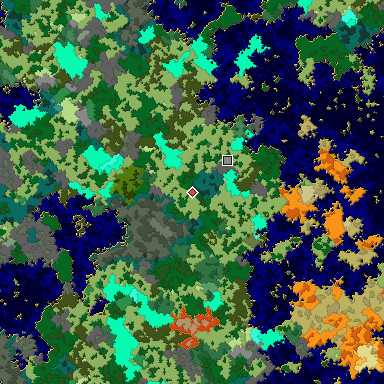 Map of Bedrock seed -1688455929 around the world origin