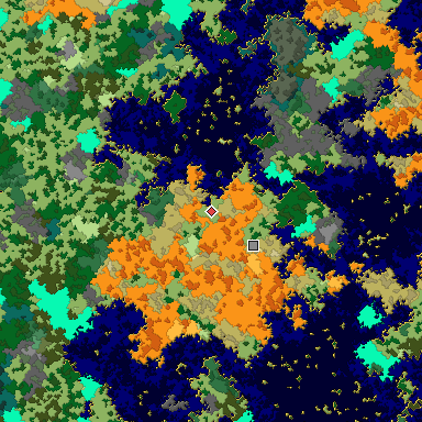 Map of Bedrock seed 835475078 around the world origin