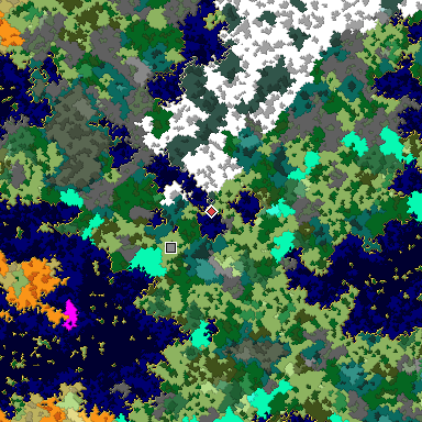 Map of Bedrock seed -483076343 around the world origin