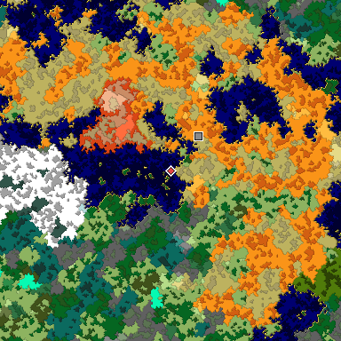 Map of Bedrock seed -1204399297 around the world origin