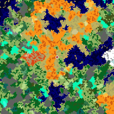 Map of Bedrock seed -1218095838 around the world origin