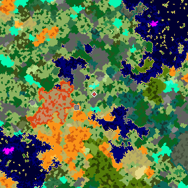 Map of Bedrock seed -261616298 around the world origin