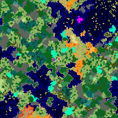 Map of Bedrock seed 1325621122 around the world origin
