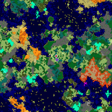 Map of Bedrock seed 1059594336 around the world origin