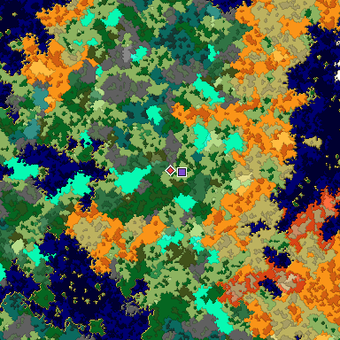 Map of Bedrock seed 512874114 around the world origin