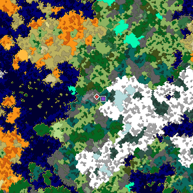 Map of Bedrock seed 1739360216 around the world origin