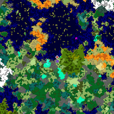 Map of Bedrock seed -1835007625 around the world origin