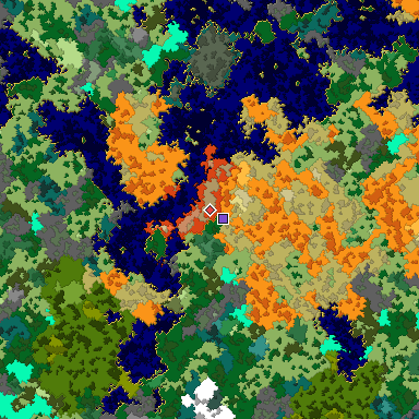Map of Bedrock seed -1268269530 around the world origin