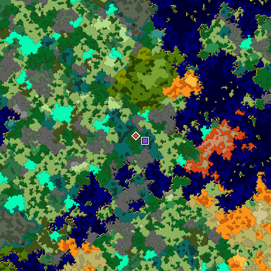 Map of Bedrock seed -1952242403 around the world origin