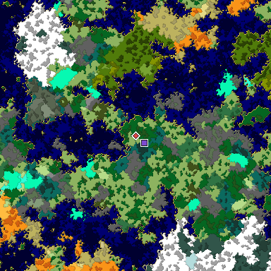 Map of Bedrock seed -382755940 around the world origin
