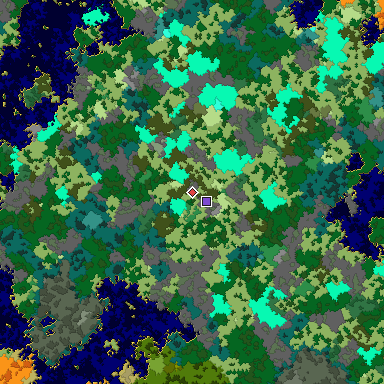 Map of Bedrock seed 1230907774 around the world origin