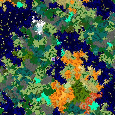 Map of Bedrock seed 1469330857 around the world origin