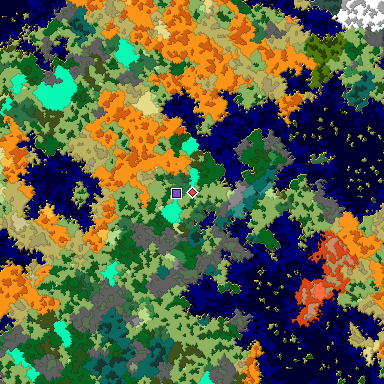 Map of Bedrock seed 1265093695 around the world origin
