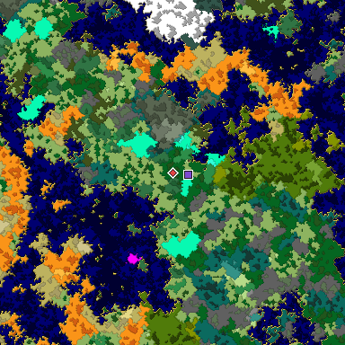 Map of Bedrock seed 816460491 around the world origin