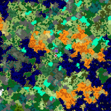 Map of Bedrock seed -505404300 around the world origin