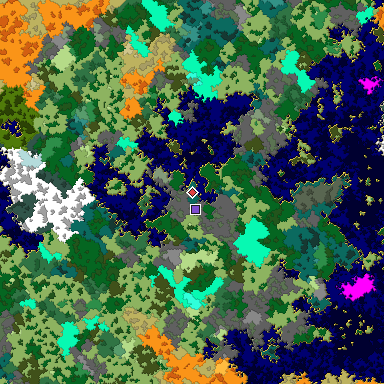 Map of Bedrock seed -784087346 around the world origin