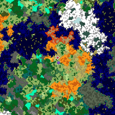Map of Bedrock seed -1461985891 around the world origin