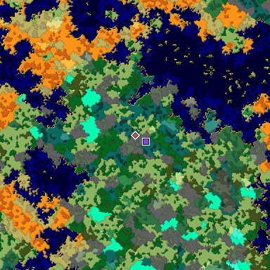 Map of Bedrock seed 1210395772 around the world origin