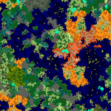 Map of Bedrock seed -824897676 around the world origin