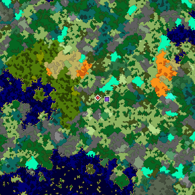 Map of Bedrock seed -1290706316 around the world origin