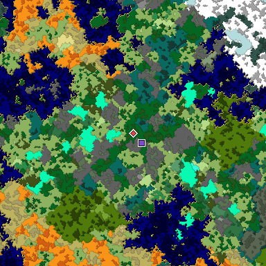 Map of Bedrock seed 826740116 around the world origin
