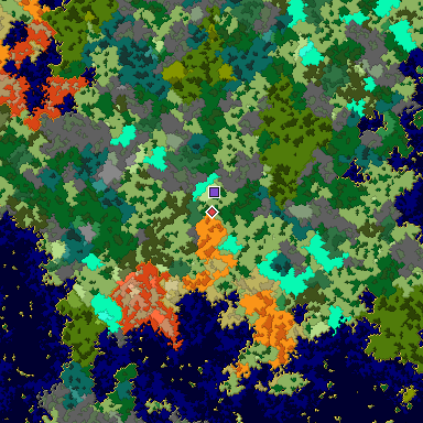Map of Bedrock seed 1932657103 around the world origin