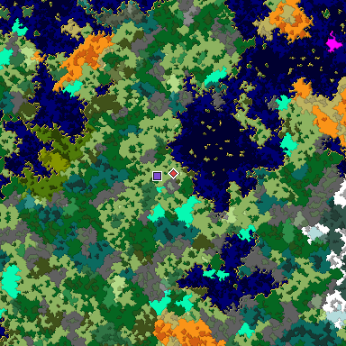 Map of Bedrock seed -1429650294 around the world origin