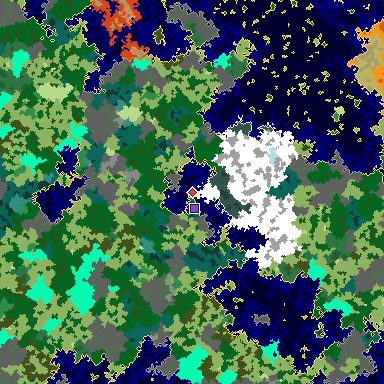 Map of Bedrock seed -1445682783 around the world origin