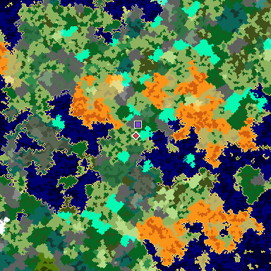 Map of Bedrock seed -505404300 around the world origin