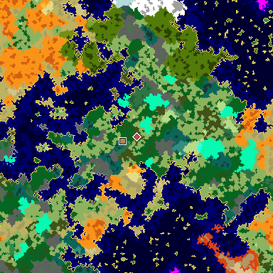 Map of Bedrock seed 2083678838 around the world origin