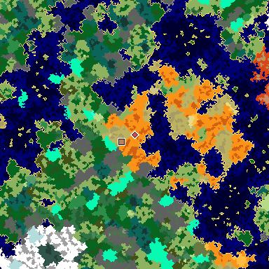 Map of Bedrock seed -122970294 around the world origin