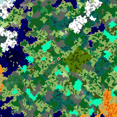 Map of Bedrock seed 2032661737 around the world origin