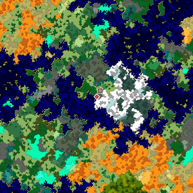 Map of Bedrock seed 710001262 around the world origin