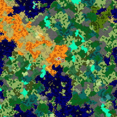 Map of Bedrock seed -653779403 around the world origin