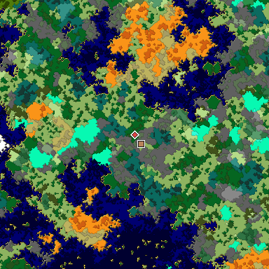 Map of Bedrock seed 1331194345 around the world origin