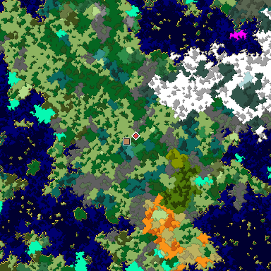 Map of Bedrock seed -344039904 around the world origin
