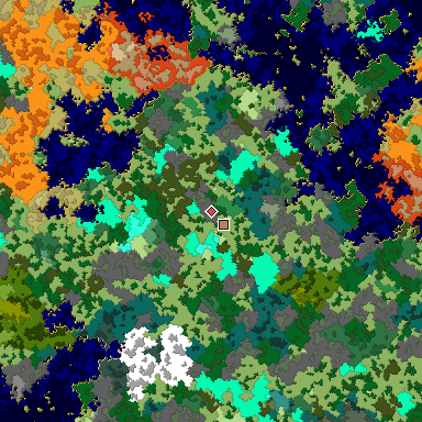 Map of Bedrock seed 388818968 around the world origin