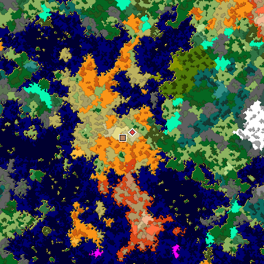 Map of Bedrock seed 1375955250 around the world origin