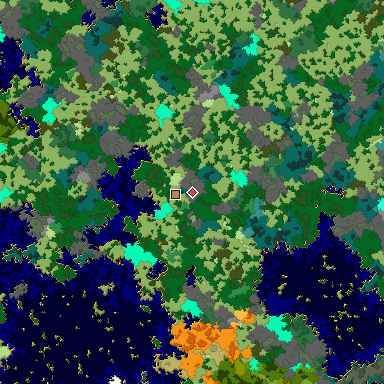 Map of Bedrock seed -287388498 around the world origin