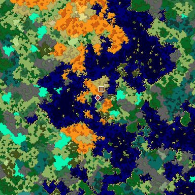 Map of Bedrock seed 344501788 around the world origin