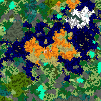 Map of Bedrock seed -915995885 around the world origin