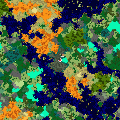 Map of Bedrock seed 426321950 around the world origin