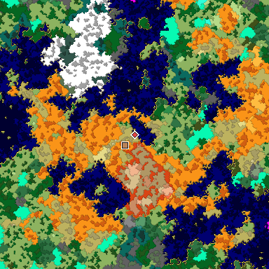 Map of Bedrock seed -1147134076 around the world origin