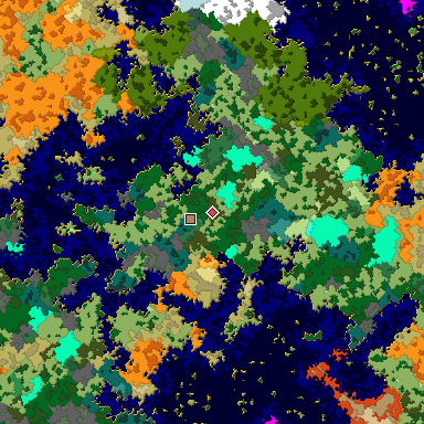 Map of Bedrock seed 2083678838 around the world origin