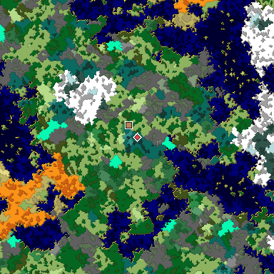 Map of Bedrock seed -1092078200 around the world origin