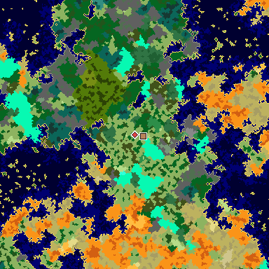 Map of Bedrock seed 211728515 around the world origin